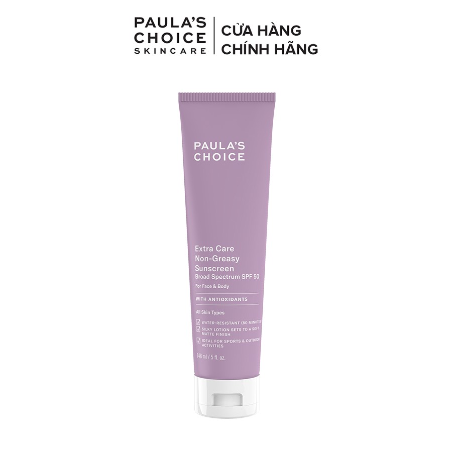 Kem chống nắng toàn thân chống thấm nước Paula's Choice Extra Care Non-Greasy Sunscreen Broad Spectrum SPF 50 148ml 2320 | BigBuy360 - bigbuy360.vn