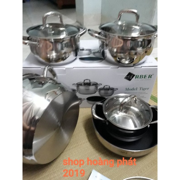 BỘ NỒI CHẢO 5 MÓN ARBER AN05-TIGER HÀNG CHÍNH HÃNG CAO CẤP