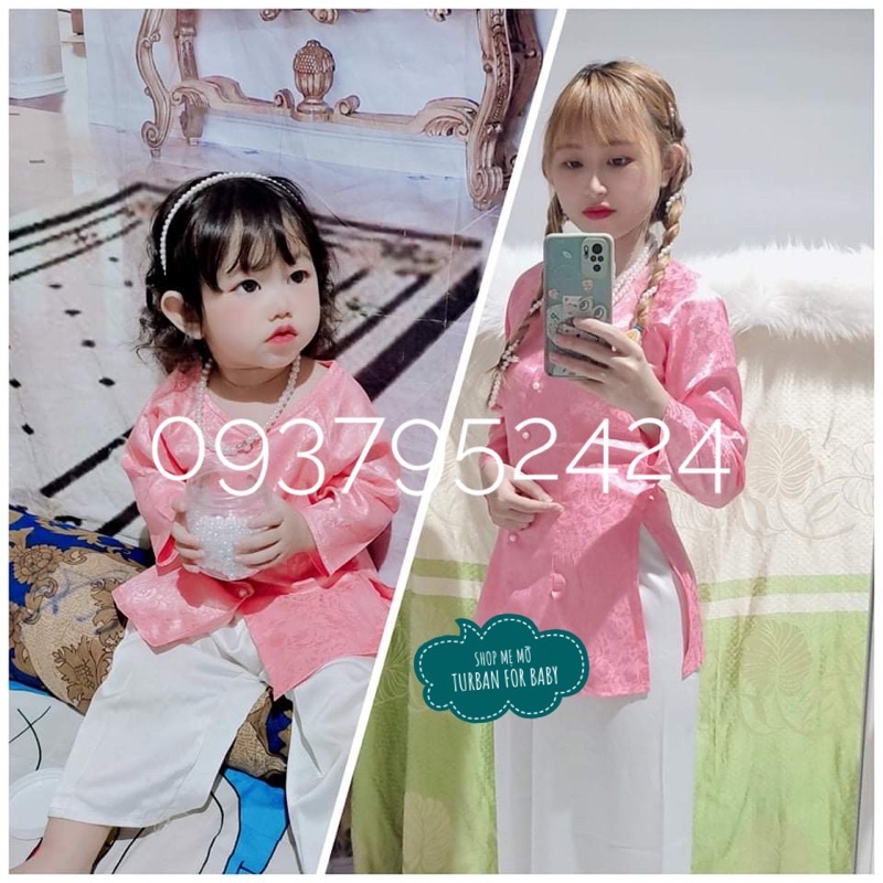SET ÁO BÀ BA CƯNG XỈU CHO MẸ VÀ BÉ(ib shop chọn màu quần)