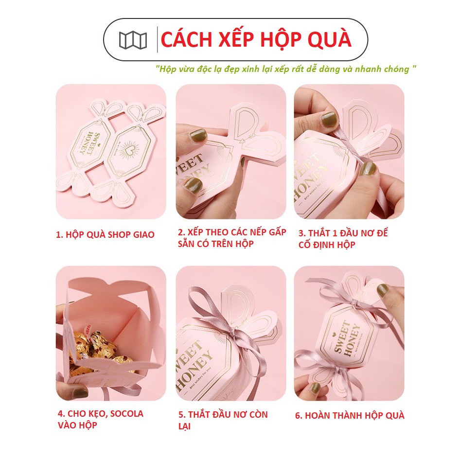 Hộp đựng quà tặng bánh kẹo Socola quà cưới cảm ơn mini dễ thương - HQT001 LANA QUEEN