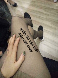 [2 màu Hot]QUẦN TẤT 3D VÂN LƯỚI: Cát cháy - Da