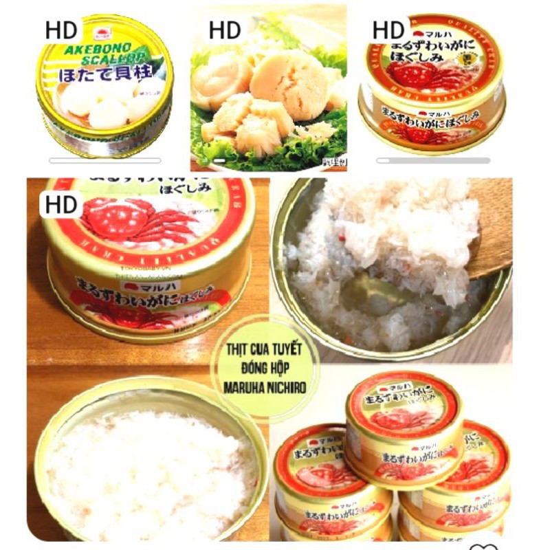 Hàng air - Thịt Cua Tuyết - Cồi Dò Điệp Maruha Nichiro Nhật Đóng Hộp 50G Date 12/2022