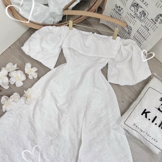 (HÀNG SẴN- HỎA TỐC)ĐẦM GẤM CÚP NGỰC TAY PHỒNG