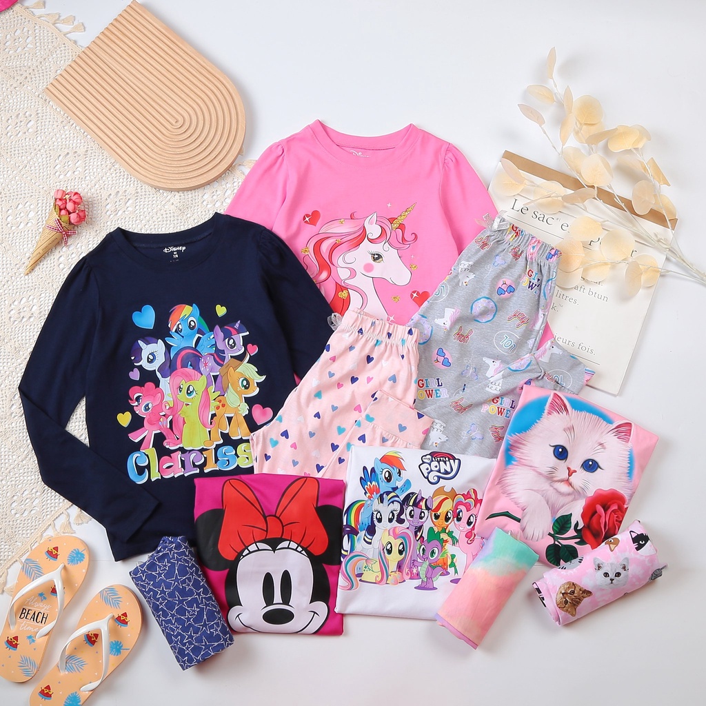 BỘ DÀI ĐẠI PONY/ ELSA/HOẠT HÌNH 3D KHÔNG BONG TRÓC CHO BÉ GÁI 4-14T - Bigbaby shop