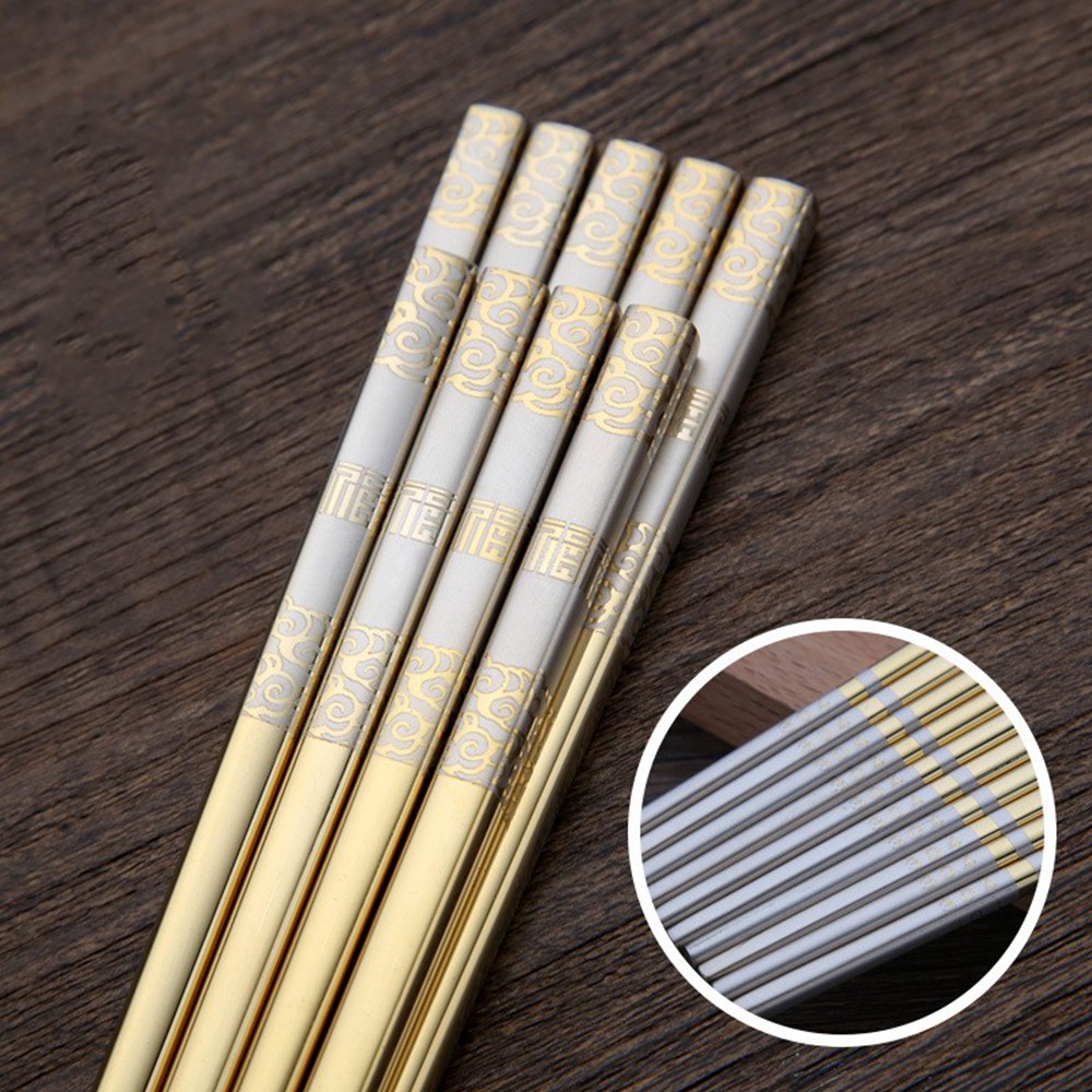 Đôi đũa thép không gỉ 304 phong cách Hàn Quốc sang trọng