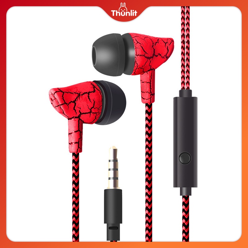 Tai nghe nhét tai THUNLIT dây bện tích hợp micro có chức năng gọi điện thoại tiện lợi