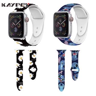 Dây Đeo Đồng Hồ Thể Thao Bằng Silicone Họa Tiết Hoa Cúc Cho Apple Watch Series 6 5 4 3 2 1 Se 38mm 40mm 42mm 44mm