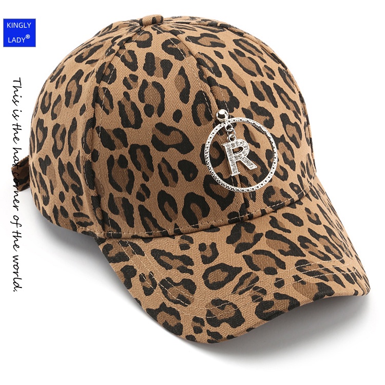 Mũ lưỡi trai bóng chày họa tiết da báo phong cách thời trang đường phố Âu Mỹ