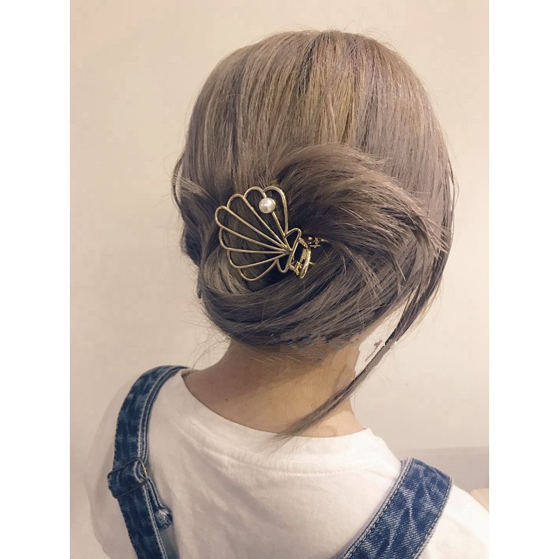 【kifli】Kẹp tóc kim loại đính ngọc trai phong cách Hàn Quốc cho nữ