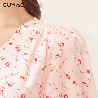 Đầm eo nhún rút cổ V GUMAC DA931