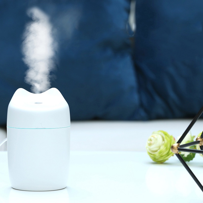 Máy tạo độ ẩm mini Fnelse USB với đèn 7 màu để trên xe hơi 220ml tùy chọn màu sắc