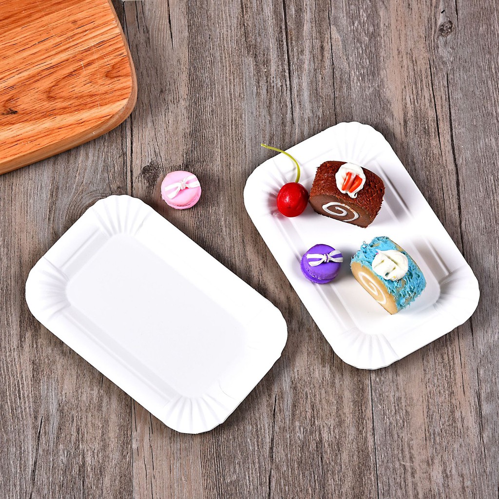 Set 100 Đĩa Giấy Đựng Bánh Kem Dùng Một Lần DIY Tiện Dụng