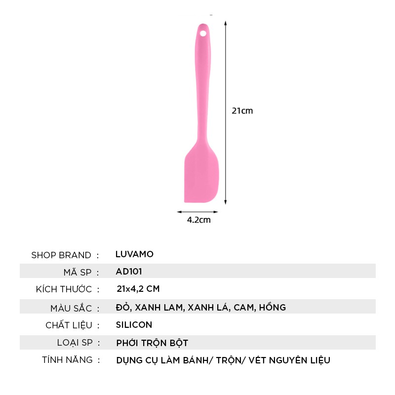 Phới trộn vét bột làm bánh silicon cho bé ăn dặm luvamo AD101