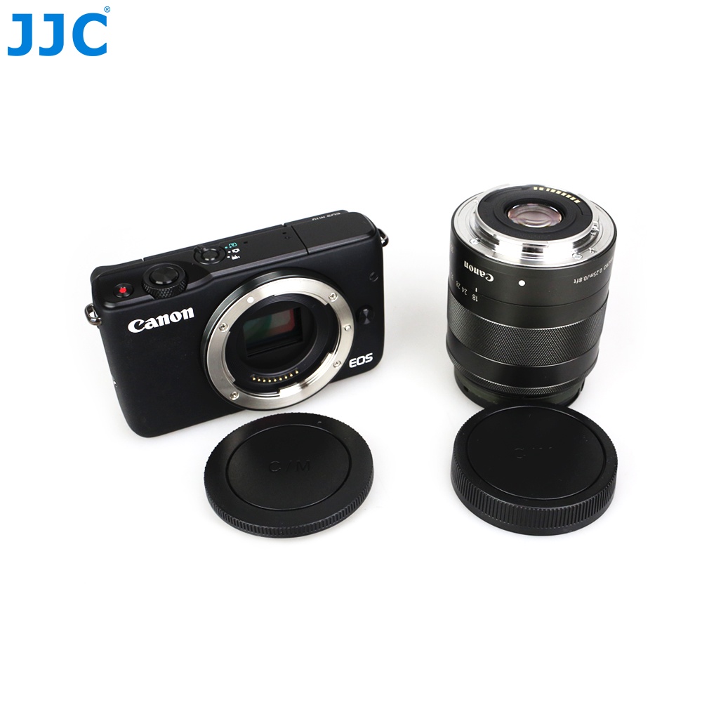 Bộ 2 Nắp Che Thấu Kính Và Nắp Ống Kính Sau JJC Canon EF-M Cho Canon EF-M Và Lens EOS M50 M50 Mark II M6 M5 M6 Mark II M3 M100 M200