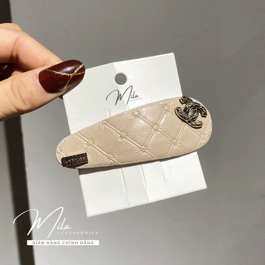 Kẹp tóc mái  nữ Hàn Quốc đẹp MILA KT108 ❤️SIÊU DỄ THƯƠNG❤️ bọc da cao cấp 3 mẫu lựa chọn Mila Accessories