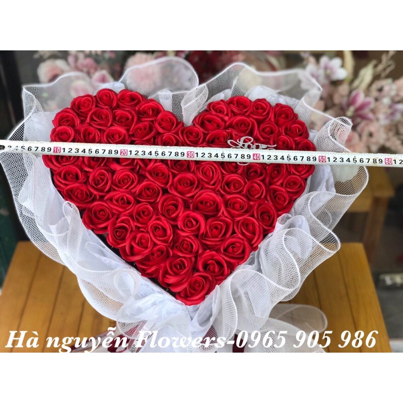 [QUÀ TẶNG SINH NHẬT- QUÀ TĂNG 14/2 ]-BÓ HOA HONG SÁP 75 BÔNG TRÁI TIM