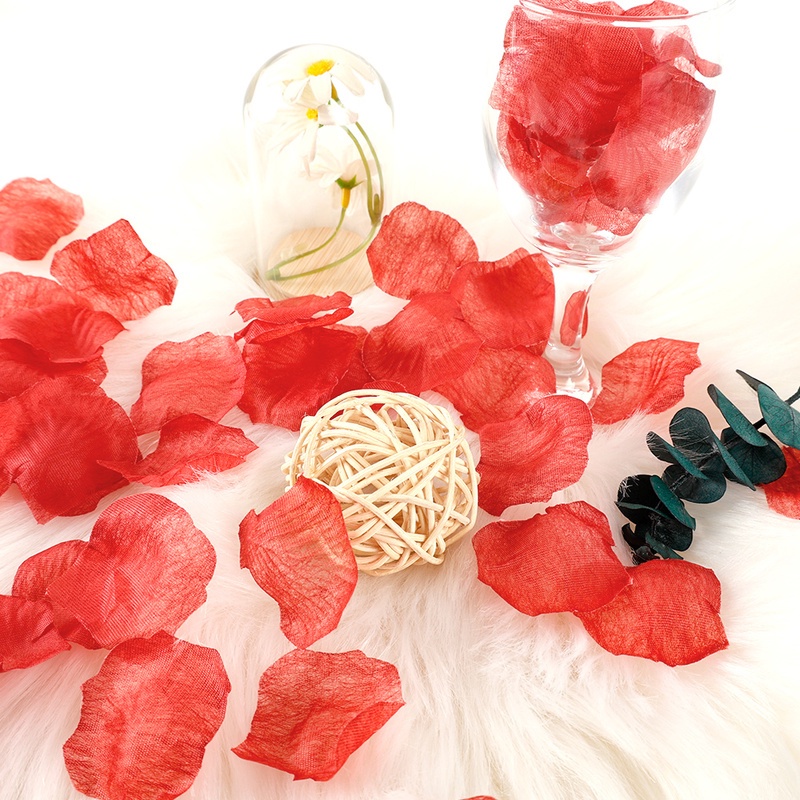 Set 100 Cánh Hoa Hồng Nhân Tạo Bằng Lụa Nhiều Màu Trang Trí Tiệc Cưới