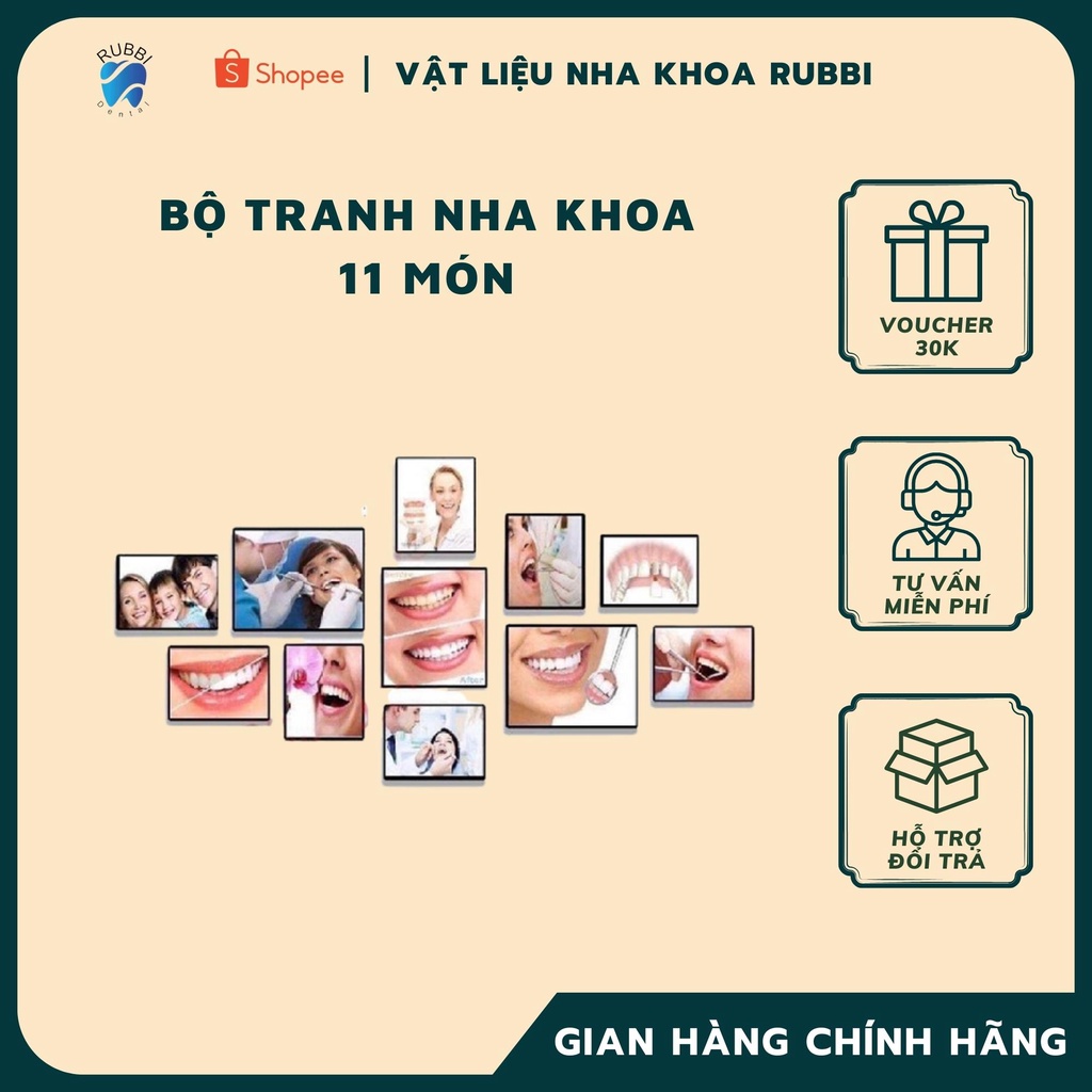 Bộ tranh nha khoa 11 món trang trí phòng khám cực đẹp - Tranh xốp cực dày dặn không cần khung có thể sử dụng được luôn