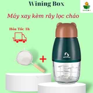 Mua Máy xay một cối Baby Duckyy kèm rây lọc cháo inox  xay rau củ thịt sinh tố tỏi ớt đa năng mini cho bé ăn dặm