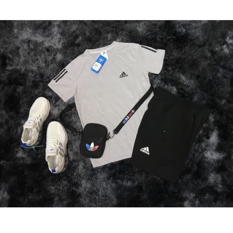 Bộ cộc thể thao nam adidas hàng vân siêu đẹp | BigBuy360 - bigbuy360.vn