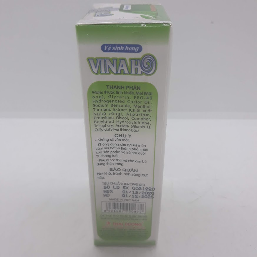 Xịt Họng Thảo Dược Vinaho Thái Dương 20ml