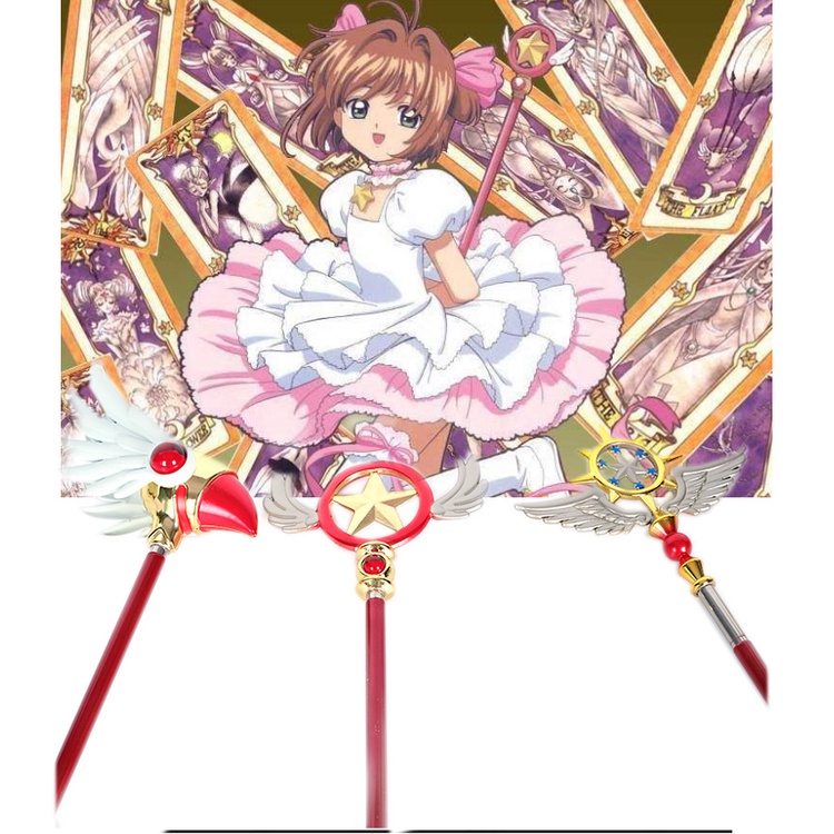 Gậy Quyền Trượng phép thuật Cardcaptor Sakura hóa trang cosplay Thủ Lĩnh Thẻ Bài họa tiết tinh tế (Dài ~52cm)