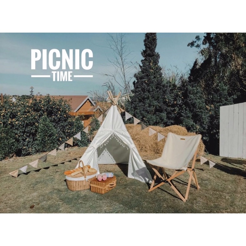 Lều Vải Canvas Trắng Trang Trí Picnic