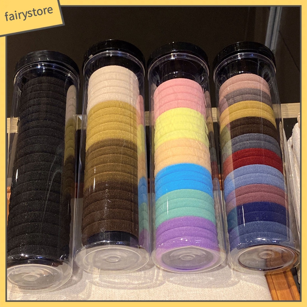 Bộ 20 Dây Cột Tóc Màu Trơn Độ Co Giãn Cao Chống Trượt Mềm Mại Dành Cho Nữ