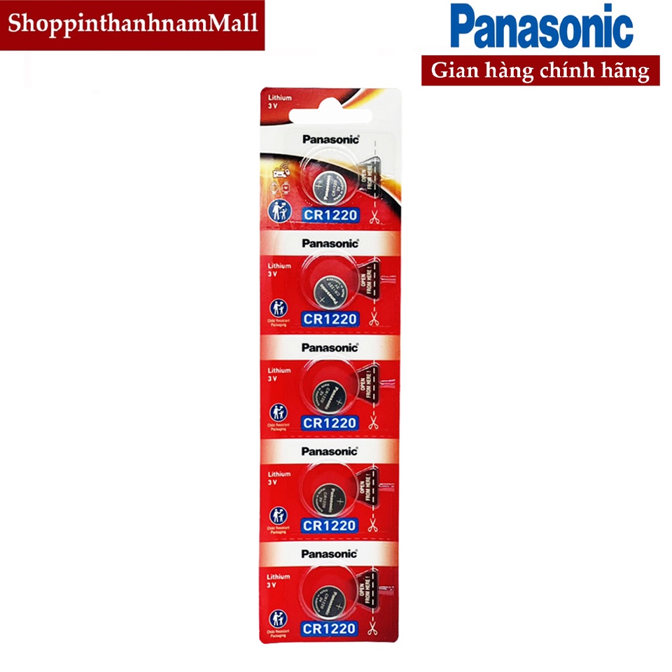 Vỉ 5 viên Pin Panasonic CR1632 / CR1220 / CR2450 / CR1620 / CR1616 chính hãng