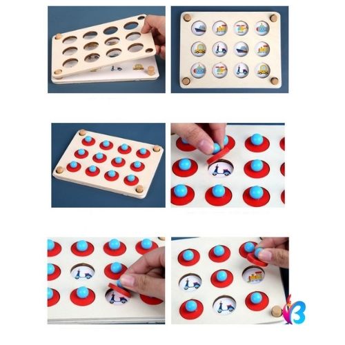 Bộ Lật Hình Bằng Gỗ Montessori Rèn Luyện khả năng ghi nhớ cho trẻ em Đô Chơi Gỗ BABY MAX