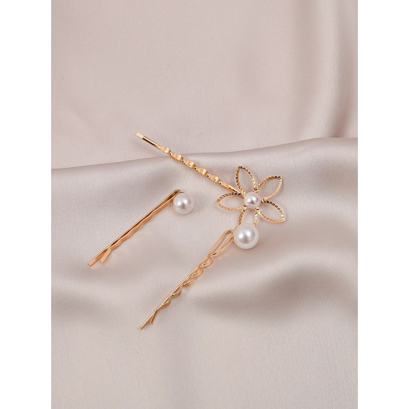 [Mã FAMARAL1 giảm 10K đơn 50K]Sét kẹp tóc đính ngọc Hàn Quốc 3 chiếc - Loli.phukienthoitrang