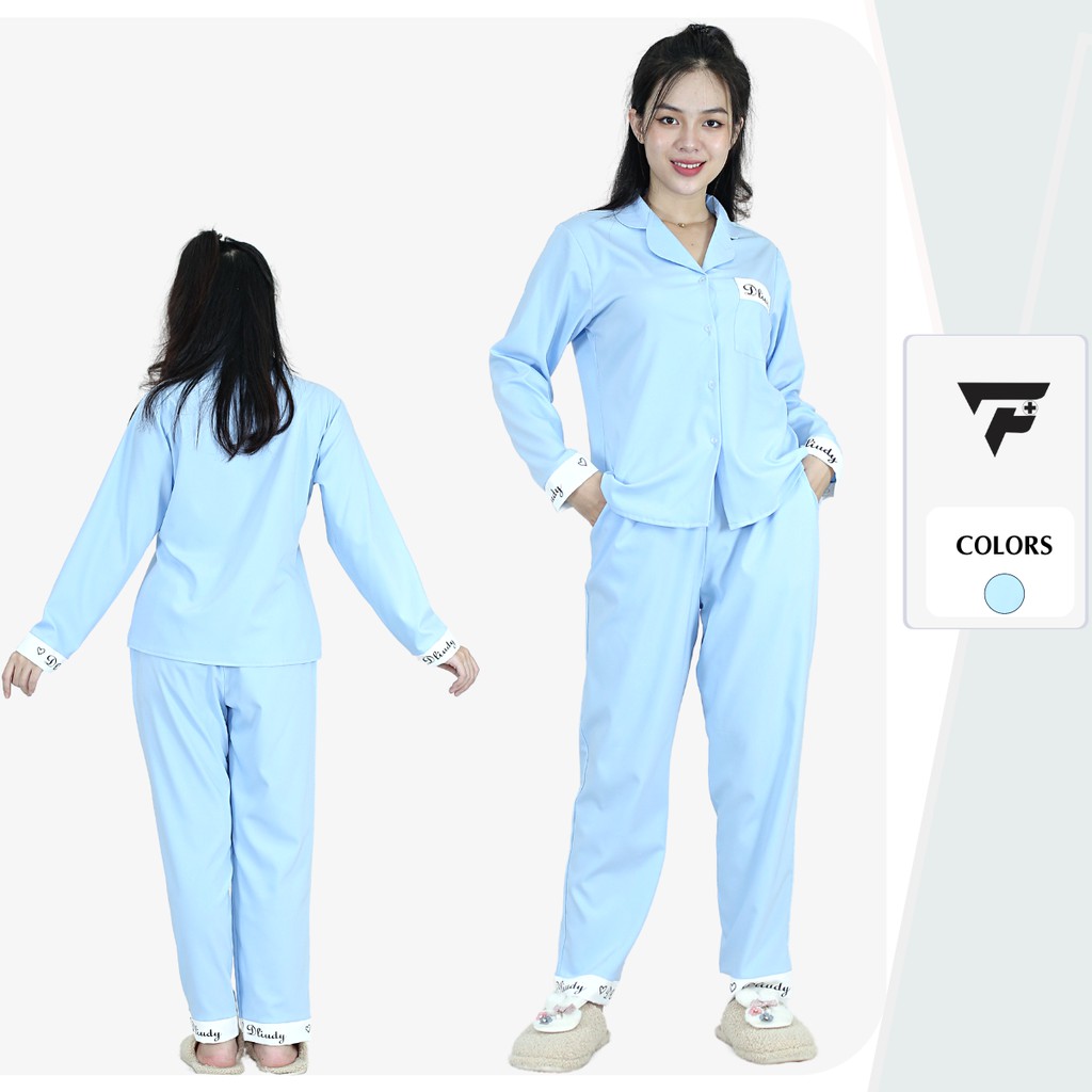 Đồ bộ pijama dài tay dễ thương tiểu thư cao cấp in chữ đẹp FPLUS 296