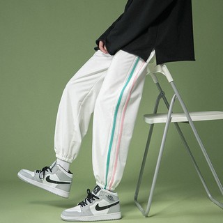 Quần jogger color 3 sọc line unisex nam nữ phom rộng bo gấu sẵn 2 màu chất thun giá siêu rẻ