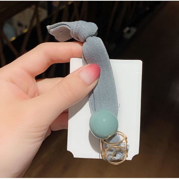 Dây buộc tóc da đính hạt tròn co giãn phong cách Hàn Quốc đơn giản cho nữ A049 - Sherry Store