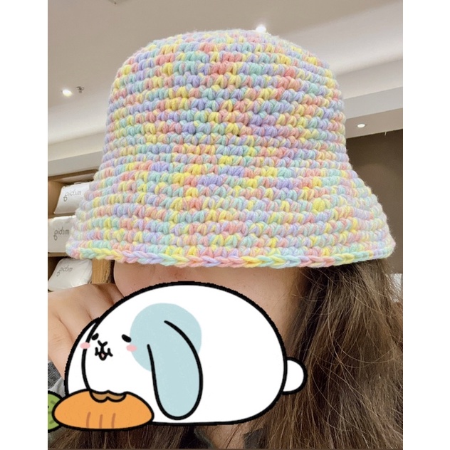 Nón Bucket ( len móc màu kẹo ngọt )