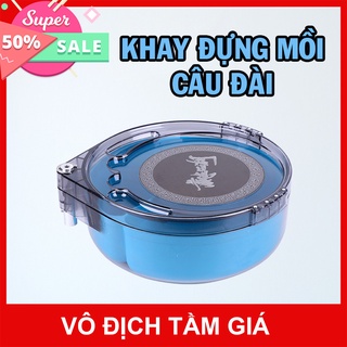 Khay đựng mồi câu đài câu đơn trong suốt, bát trộn mồi bát đựng mồi 2 tầng - hm2k mall