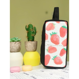 [Hình chụp thật] Bóp Viết Vải Canvas Dâu