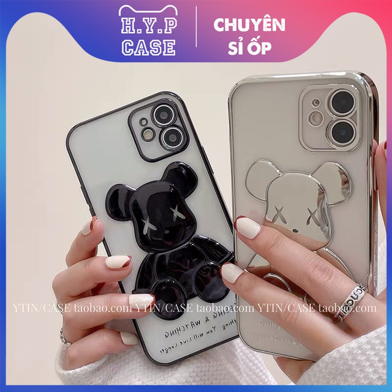 Ốp Lưng Iphone BEARBRICK Bóng Nổi 3D Viền Si Chống Bẩn Cạnh Vuông (02) | BigBuy360 - bigbuy360.vn