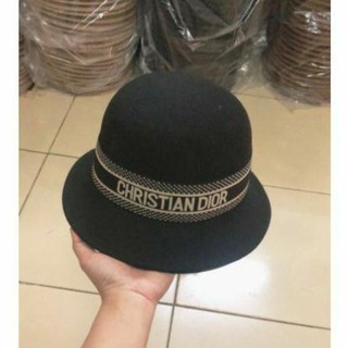 Mũ dạ vành cụp đai sang chảnh