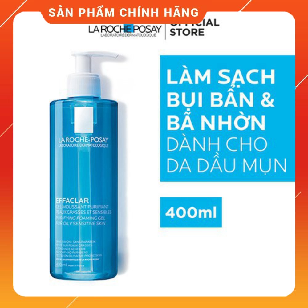 CHÍNH HÃNG Bộ sản phẩm làm sạch và bảo vệ da dầu nhạy cảm La Roche-Posay Effaclar Gel