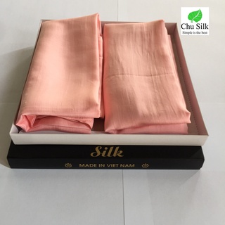 Vỏ gối tơ tằm- Size 50x70cm Màu hồng