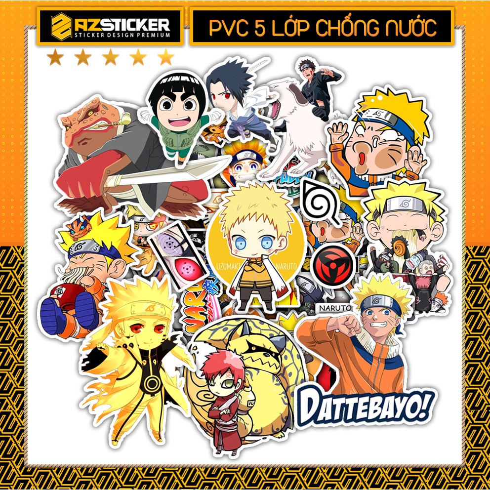 [Siêu Rẻ] [Set 100+ Hình] Sticker Naruto | Dán Nón Bảo Hiêm, Điện Thoại, Laptop, Bình Nước...Chống Nước, Chống Bay Màu..