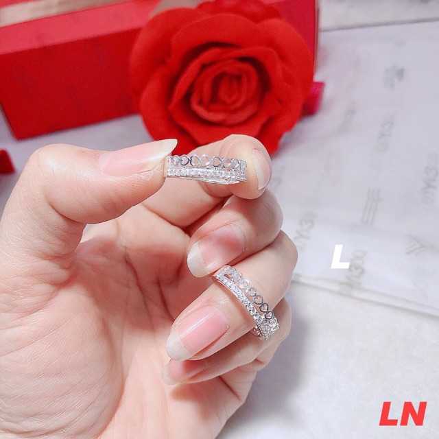 NHẪN NỮ VIỀN TIM - NHẪN NỮ BẠC TA