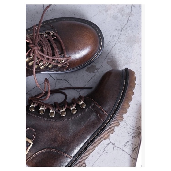 Giày nữ vintage đã bò thật cao cấp handmade