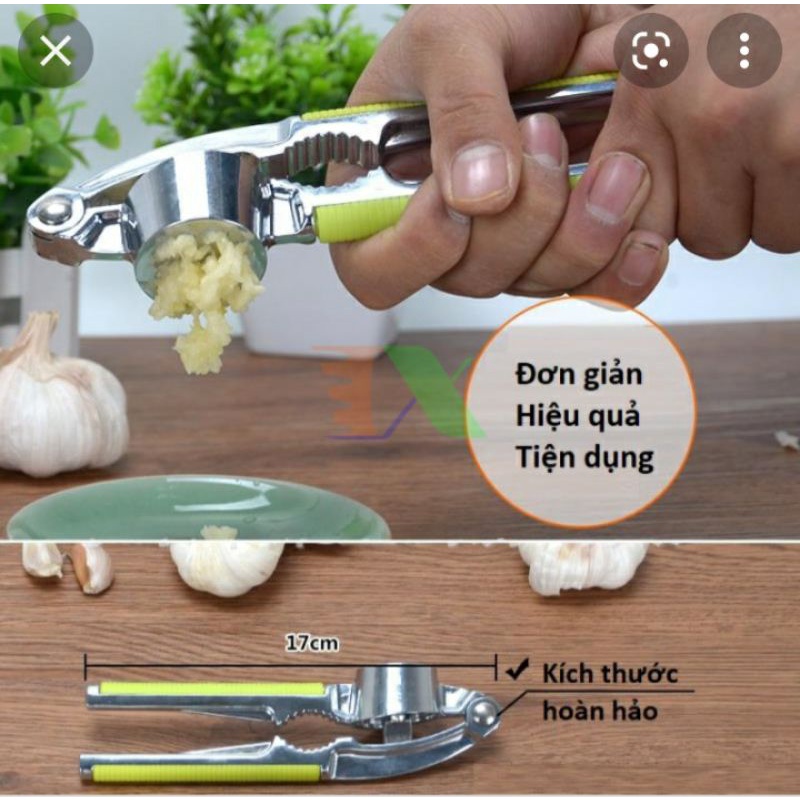 #Giá siêu dẻ# Dụng cụ ép, dập tỏi, làm nhuyễn hành tỏi ớt bằng inox - gang trắng hàng đẹp không han gỉ - bền vô địch