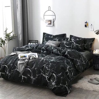 (GIÁ HỦY DIỆT) Chăn ga gối loang đen sang trọng
