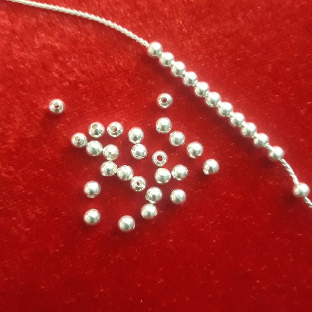 Bi bạc ta trắng bi bạc S925 mix vòng đeo tay