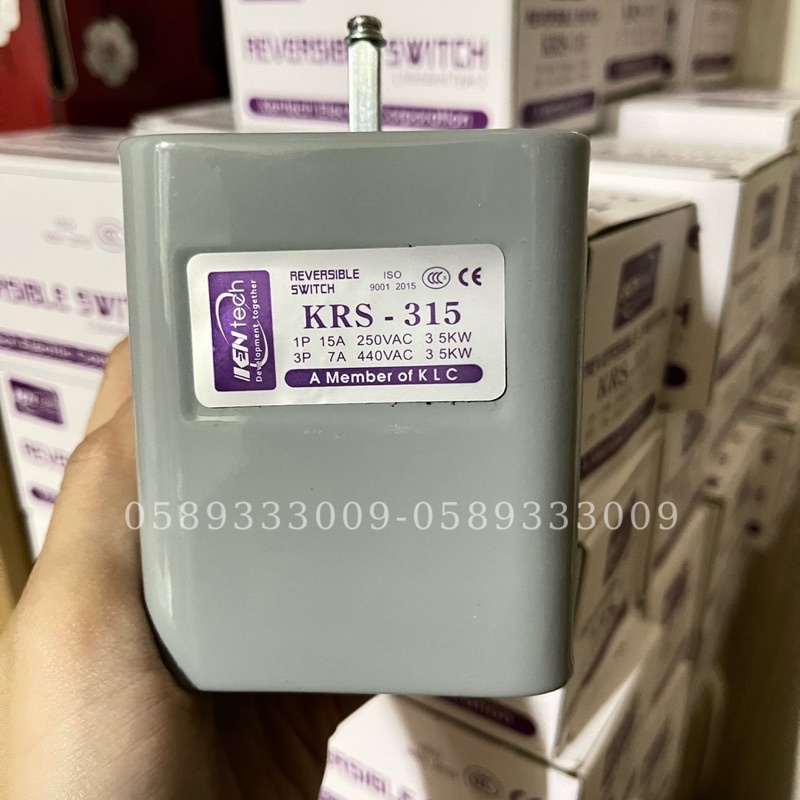 Công tắc máy tiện KRS-315 KRS-330 KRS-532 cầu dao đảo chiều động cơ điện 3 pha điện áp 380VAC/ Reversible Switch Kentech