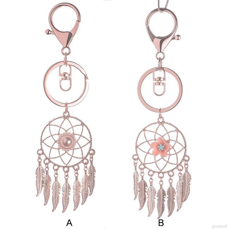 Móc khoá kim loại mặt Dream Catcher phong cách Bohomian thanh lịch