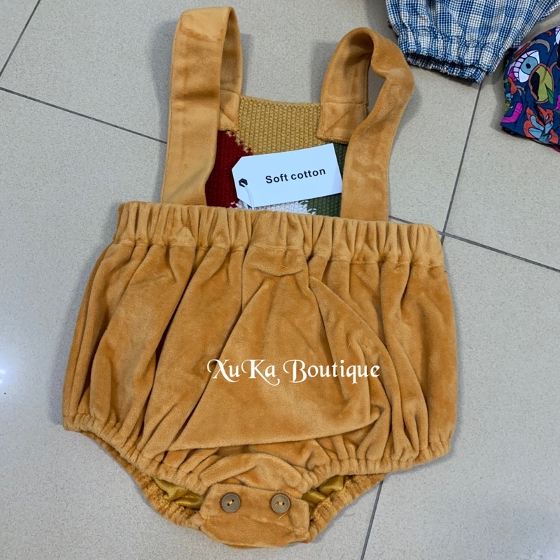 Quần Yếm Soft Cotton Cao Cấp Bé Gái - Nhung Phối Len Siêu Đẹp (ảnh thật)